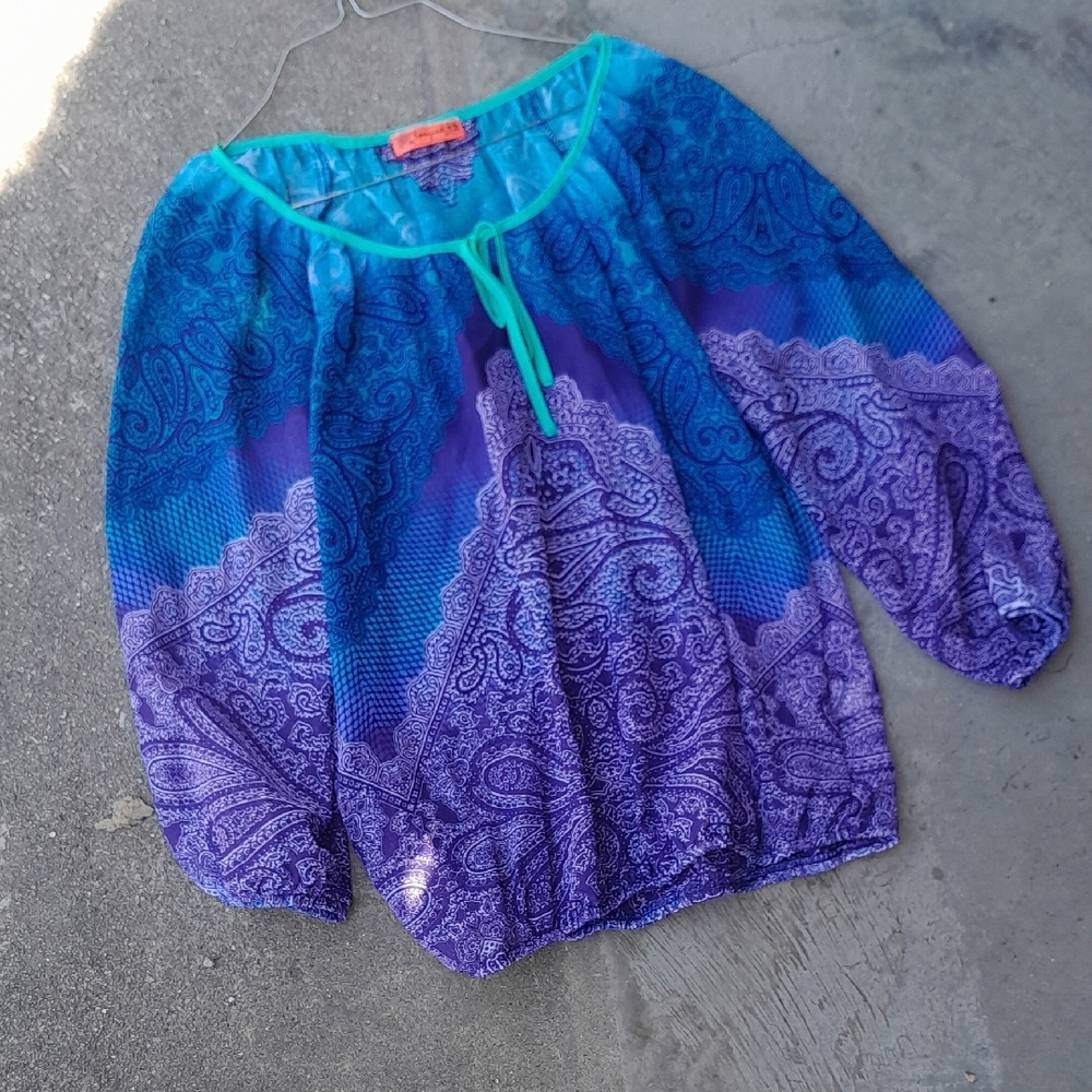 Blue and Purple Paisley Blouse
